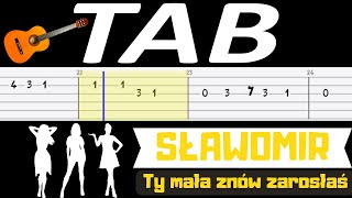 🎸 Ty mała znów zarosłaś Sławomir  melodia TAB gitara 🎵 TABY I NUTY W OPISIE 🎼 [upl. by Annora32]