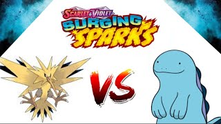 PACK BATTLE Quagsire vs Zapdos Pokemon Surging Sparks [upl. by Garrard]