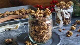 Granola délicieux  Sans sucre ajouté  Pour une collation protéinée et faire le plein dénergie ♥ [upl. by Chilcote]