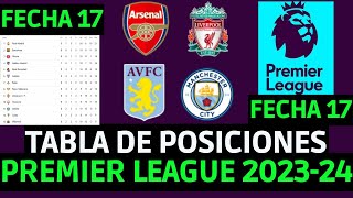 TABLA DE POSICIONES DE LA PREMIER LEAGUE  RESULTADOS Y TABLA PREMIER LEAGUE 2023 FECHA 17 [upl. by Hsaka]