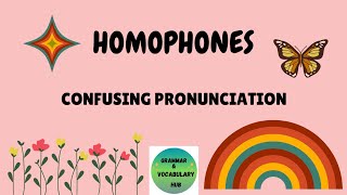 Homophones  Homophones with pictures  Confusing words  Confusing pronunciation [upl. by Ardeed368]