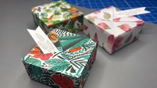 Geschenkbox basteln aus Papier  Origami Schachtel quadratisch origami gift box Geschenkschachtel [upl. by Ettennig]