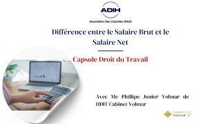 Capsule Droit du Travail  Salaire Brut VS Salaire Net [upl. by Katya]