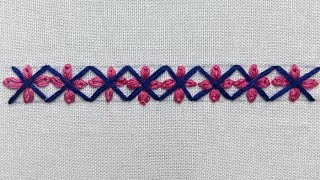 Border embroidery designs  embroidery thread needle and thread easy border line design borderline [upl. by Terrence981]