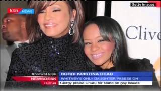 Whitney Houstons daughter Bobbi Kristina dies at 22 years [upl. by Albemarle66]