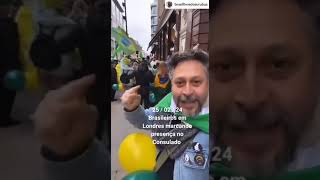 No Consulado brasileiro em Londres brasileiros atendem a convocação de Bolsonaro [upl. by Cinimod663]