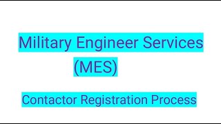 MES Military Engineer Services  Contractor Registration Process ठेकेदार रेजिस्ट्रेशन प्रक्रिया [upl. by Ellehcrad]