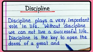 Discipline essay in English  Essay on Discipline  Essay on Discipline in English writing [upl. by Nednil]