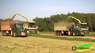 LU Frieling 2 Krone Big X 700 1 Krone Big M 500 John Deere 6R 8 R Vom mähen bis zur Silage [upl. by Aryajay]