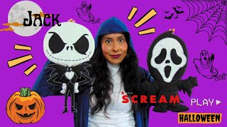 Como hacer figuras de fieltro para Halloween Scream y Jack [upl. by Dnarud]