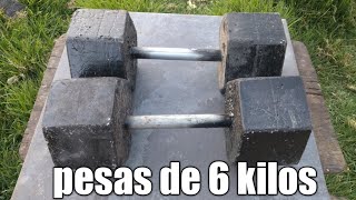 como hacer pesas de cemento de 6 kilos [upl. by Alleuqcaj]