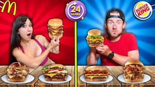 We Ate The UNHEALTHIEST Fast Food Burgers For 24 Hours [upl. by Seraphina168]