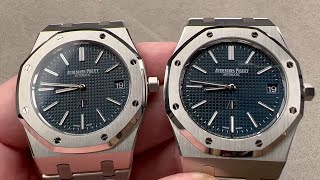 Audemars Piguet Royal Oak Jumbo 15202 vs 16202 Comparison Review [upl. by Garges]