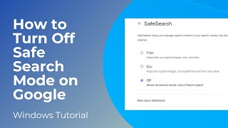 How to Turn Off Safe Search Mode on Google [upl. by Analat530]