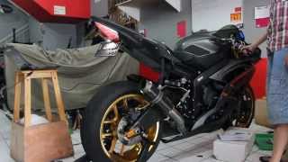 Scorpion exhaust GP RP1 Slipon for yamaha R6 [upl. by Sachi]