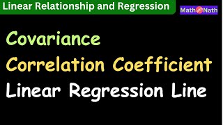 Linear Relationship and Regression  Coefficient of Correlation  Covariance  Regression [upl. by Hedda]