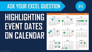 Highlight events weekends and holidays on calendar in Excel [upl. by Aplihs]