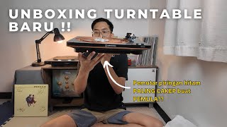 UNBOXING AUDIO TECHNICA LP70XBT DAN TUTORIAL PASANG TURNTABLE BARU [upl. by Solitta]