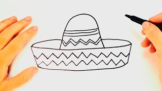 Cómo dibujar un Sombrero Mexicano paso a paso  Dibujo fácil de Sombrero Mexicano [upl. by Margalo]