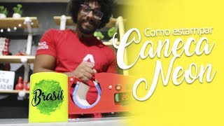 Como estampar caneca de cerâmica neon  Tutoriais Rimaq [upl. by Nyliac775]