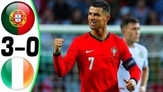 Portugal vs Ireland 30  RONALDO DOUBLE  All Goals and Highlights 2024 [upl. by Yhtomit221]