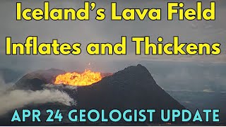 Iceland Eruption Continues to Thicken Lava Field Geologist Analysis [upl. by Sal950]