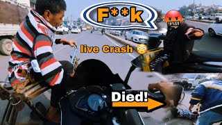 Live Crash 😭  Life Ka pehla Accident Bike Total Loss 😭😭 [upl. by Asilec]