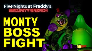 Montys Claws How to Defeat Monty  FNAF Security Breach Montgomery Gator Boss Fight [upl. by Ynagoham]