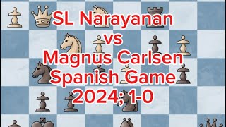 Tata Steel India Rapid  White SL Narayanan vs Black Magnus Carlsen  2024 10 [upl. by Etnomed]