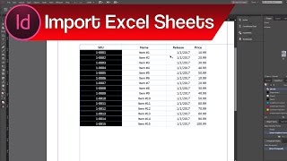 How To Use Adobe InDesign to Import an Excel Spreadsheet into InDesign  Adobe InDesign Help [upl. by Alesiram]