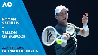 Roman Safiullin v Tallon Griekspoor Extended Highlights  Australian Open 2024 First Round [upl. by Nnaira]