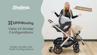 UPPAbaby Vista V2 Configurations How to Turn the Vista into a Single Double and Triple Stroller [upl. by Adnofal]