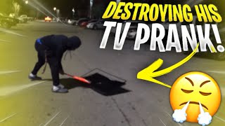 DESTROYING MY BROTHER TV PRANK GETS HEATED [upl. by Sandler]