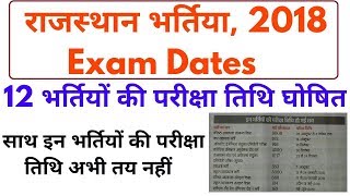 Rpsc amp Rsmssb Vacancy Exam Dates 2018  राजस्थान की भर्तियों की परीक्षा तिथि घोषित 2018 [upl. by Ahcila950]