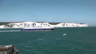 DFDS Ferry Dover Seaways departs Dover under the white cliffs [upl. by Eberly]