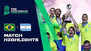 HIGHLIGHTS Brazil v Argentina  FIFA Futsal World Cup Uzbekistan 2024 [upl. by Enawyd]