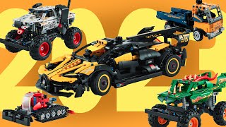 LEGO Technic 2023 small set reveals Bugatti Bolide Dump Truck Monster Jam pair amp Snow Groomer [upl. by Erl]