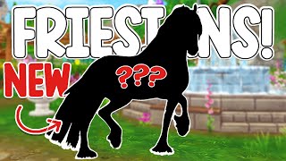 NEW FRIESIAN HORSE BREED SPOILERS COAT COLORS SPECIAL MOVES amp MORE [upl. by Enitsyrhc]