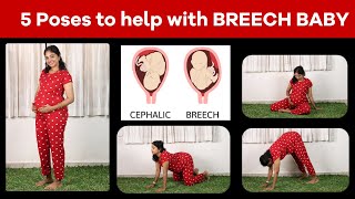 5 Poses to help with Breech Baby rosifit babyontheway babyshorts pregnancytips pregnancycare [upl. by Asiral159]