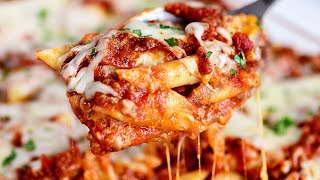 Three Cheese Baked Mostaccioli Recipe [upl. by Accem]