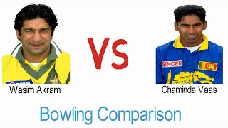 Wasim Akram VS Chaminda Vaas Bowling Comparison ODI and Test [upl. by Aihsemat]