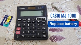 CASIO MJ100D Calculator replace battery [upl. by Aehs227]