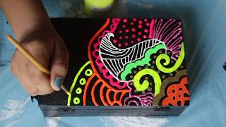 How to Paint Wood Box with acrylic colors  DIY Wood Box woodpainting DIY paintingonwood [upl. by Alyhc]