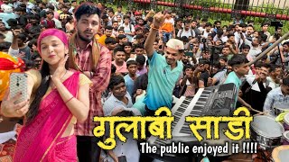 gulabi sadi song🥻🎹  kalachowki cha mahaganpati 2024  morya beats  sanju rathod gulabi sadi song [upl. by Carnahan]