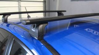 Subaru WRX STI with Thule 460R Podium BLACK AeroBlade Roof Rack by Rack Outfitters [upl. by Sair]