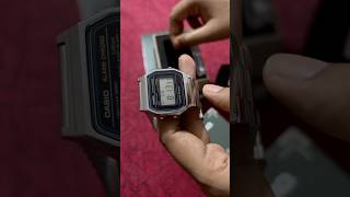 CASIO A158WA1DF Vintage Black Silver Stainless Steel Digital Watch Unboxing everyone casiowatch [upl. by Trilbi]