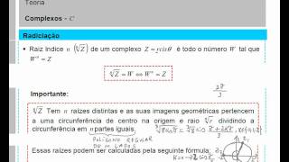 Raízes de Números Complexos M4a6T [upl. by Ahseneuq]