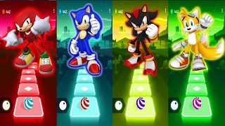 Knuckles Vs Sonic Vs Shadow Vs Tails  Tiles Hop EDM Rush tileshop wednesday pawpatrol [upl. by Loyce]