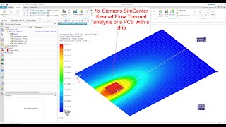 Thermal analysis of a PCB with a chip thermal Flow in Nx Siemens SimCenter  simulation unigraphics [upl. by Epoillac233]