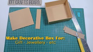 Craft Using Cardboard  DECORATIVE Gift Box Making With Cardboard  Jewellery Box Craft Ideas [upl. by Oremo]